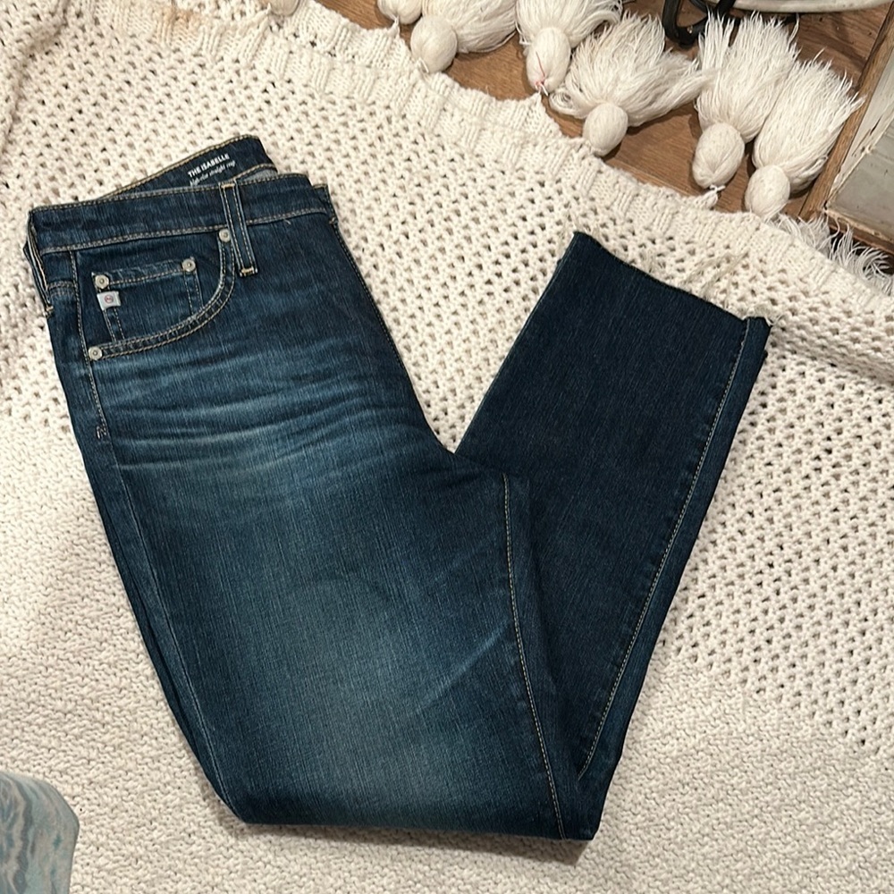 ADRIANO GOLDSCHMIED THE ISABELLE HIGH RISE STRAIGHT CROP Women's Blue Jeans 30R